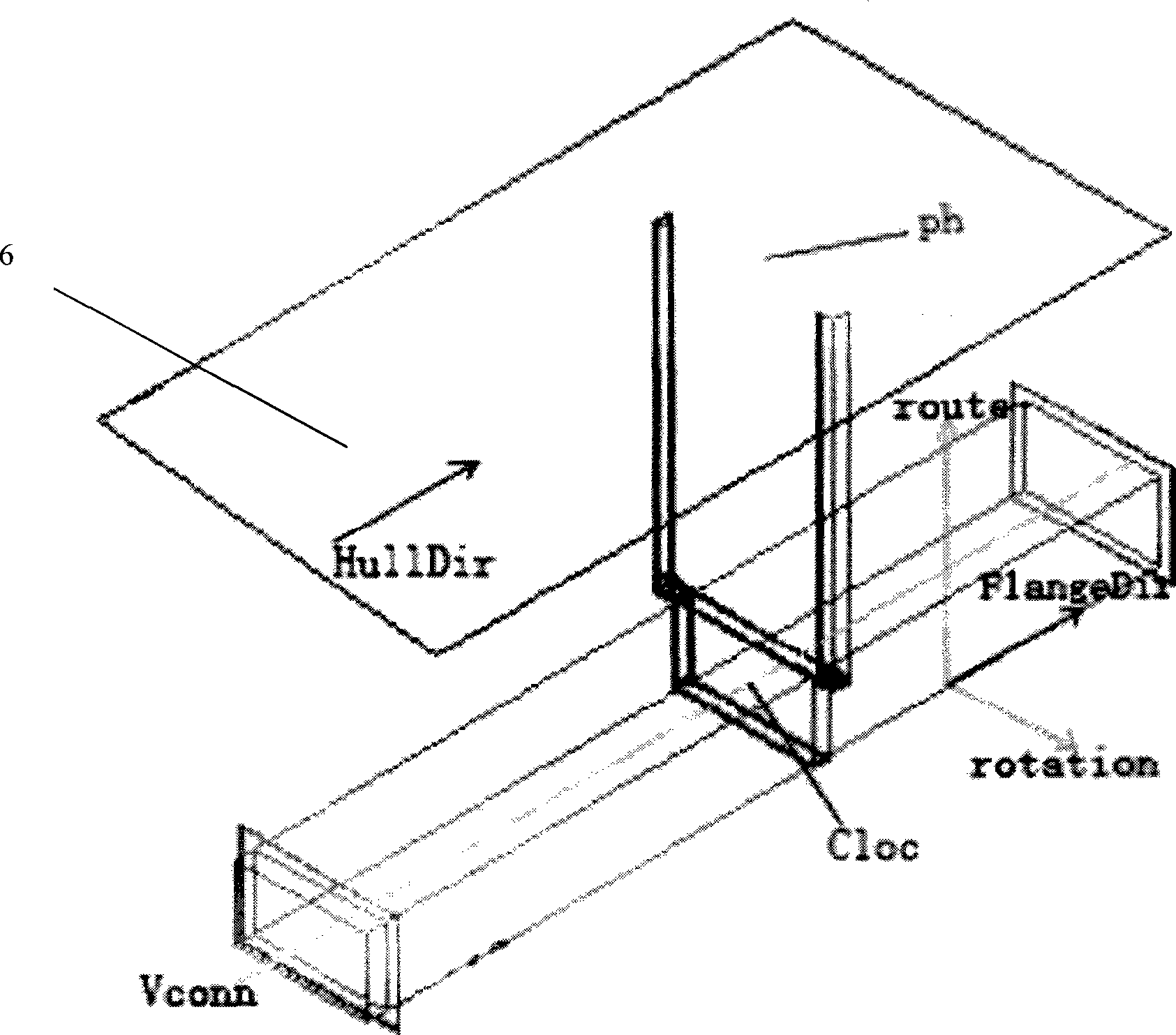 Design implement method of wind-pipe support and connection piece thereof during producing ship