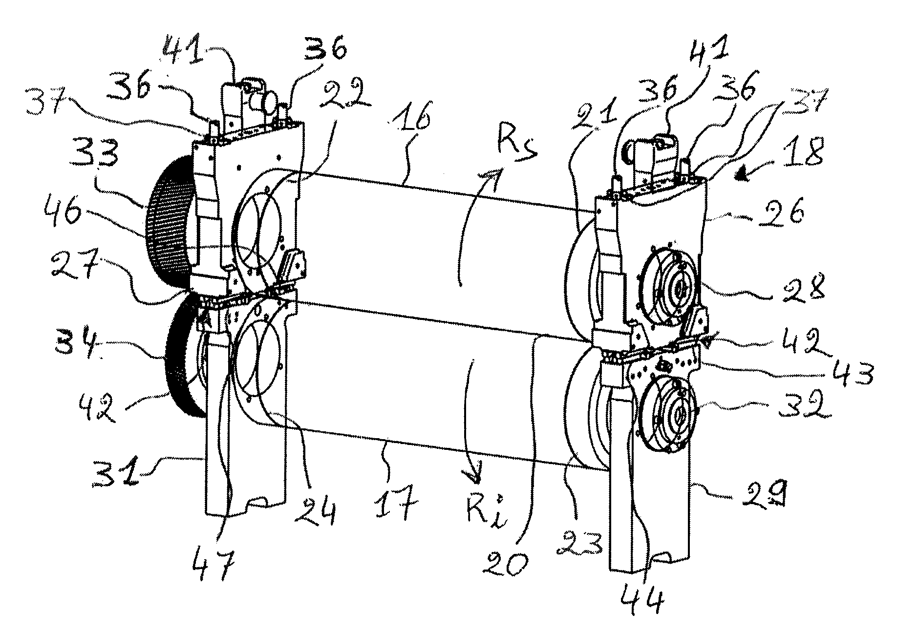 Adjustable converting arrangement for a flat substrate, cassette, unit and machine provided therewith