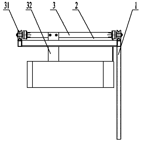 Bag locking steering device for material bags and stacker crane utilizing same