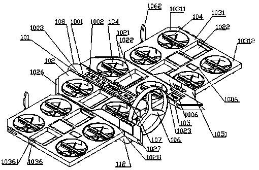 Rear single ducted fan type composite-wing airplane with composite ailerons and additional wings