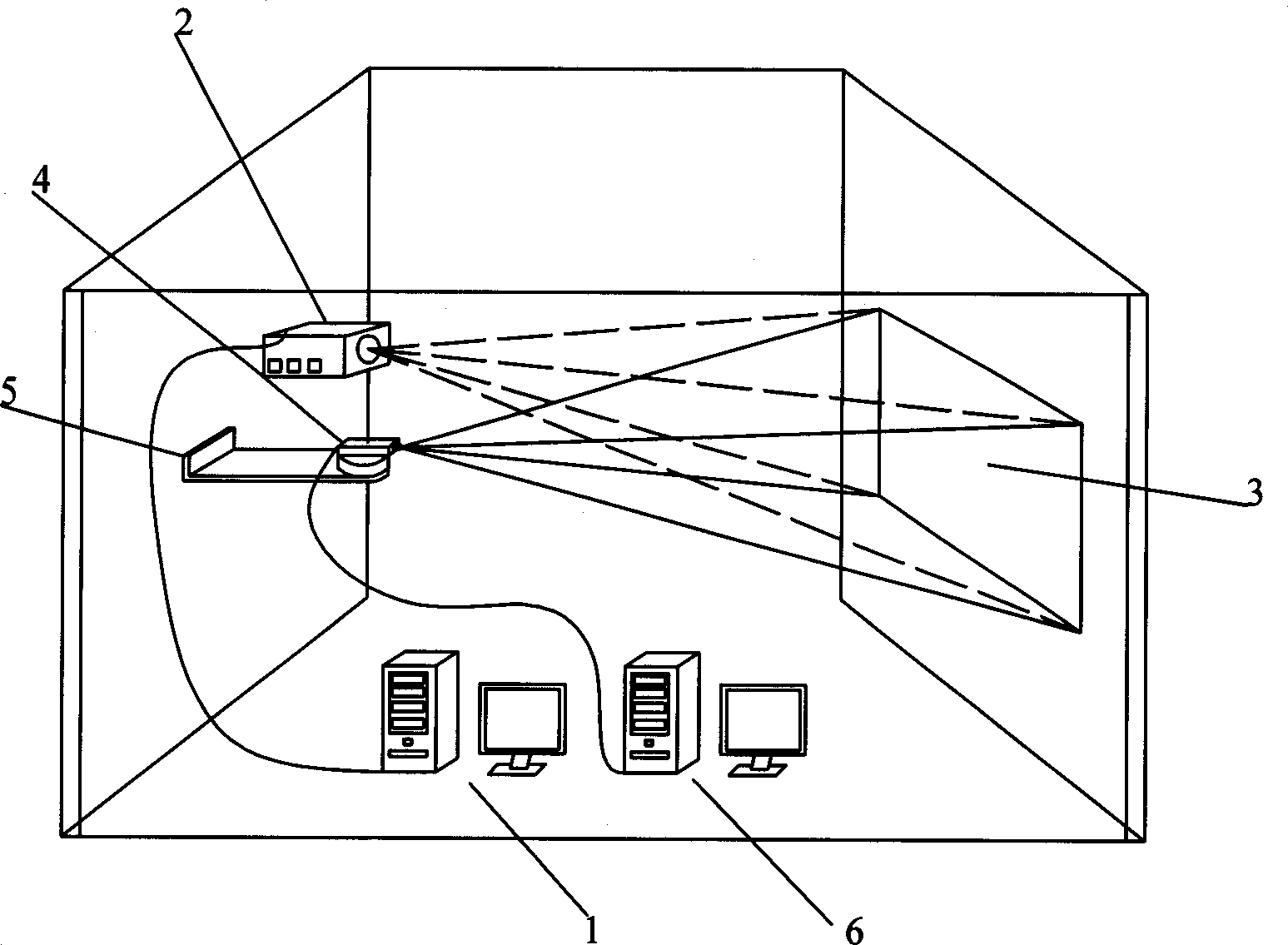 Single-eye vision semi-matter simulating system and method