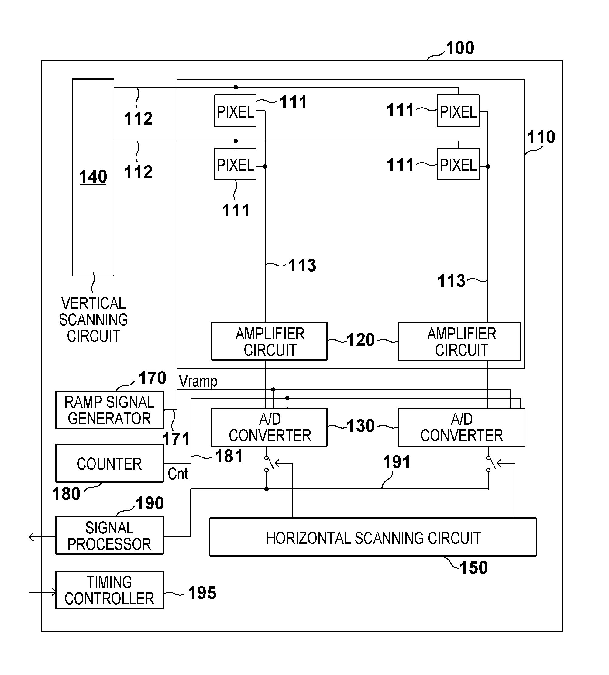 A/D converter and solid-state imaging apparatus with offset voltage correction