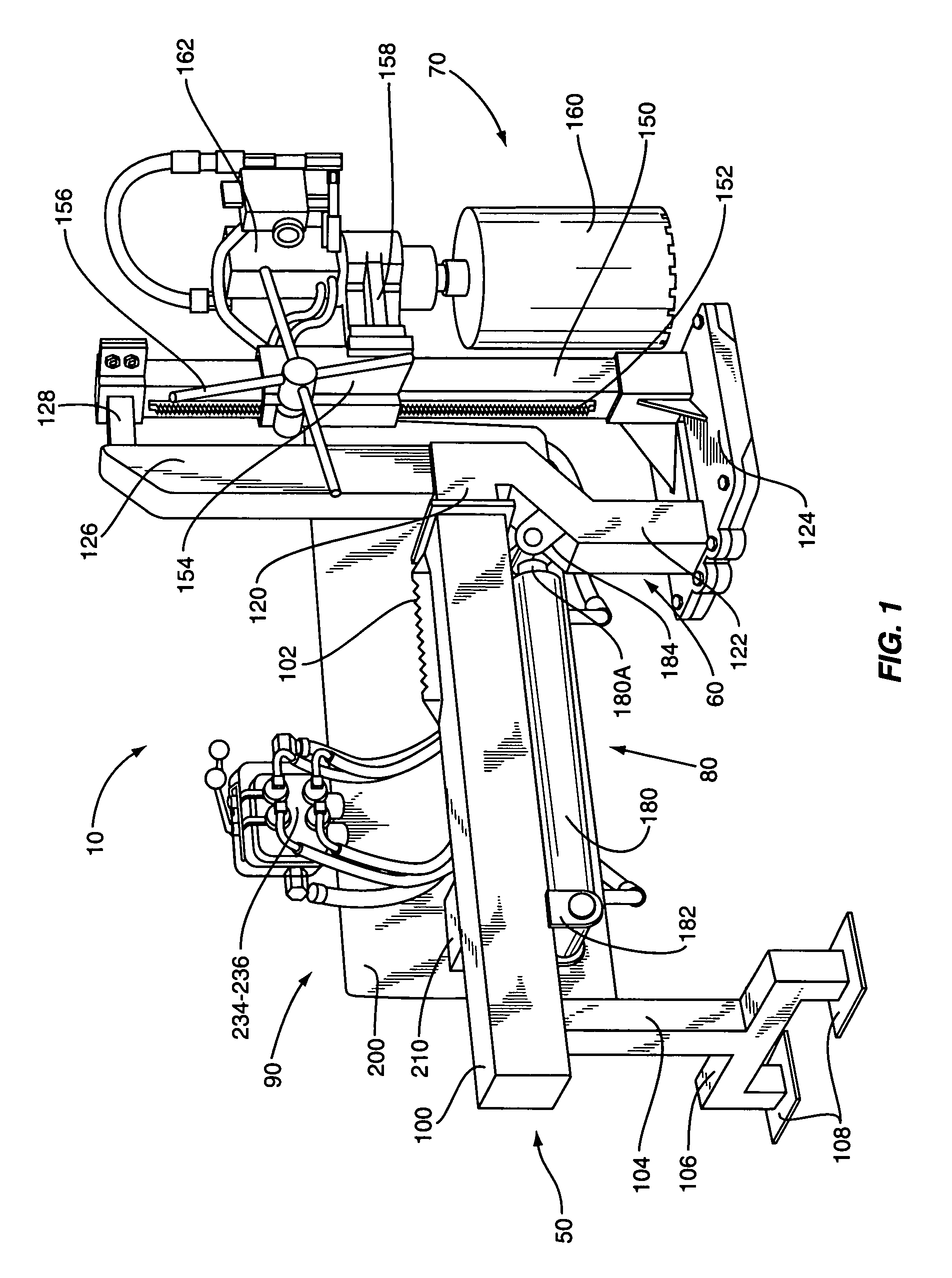 Concrete hole cutting machine