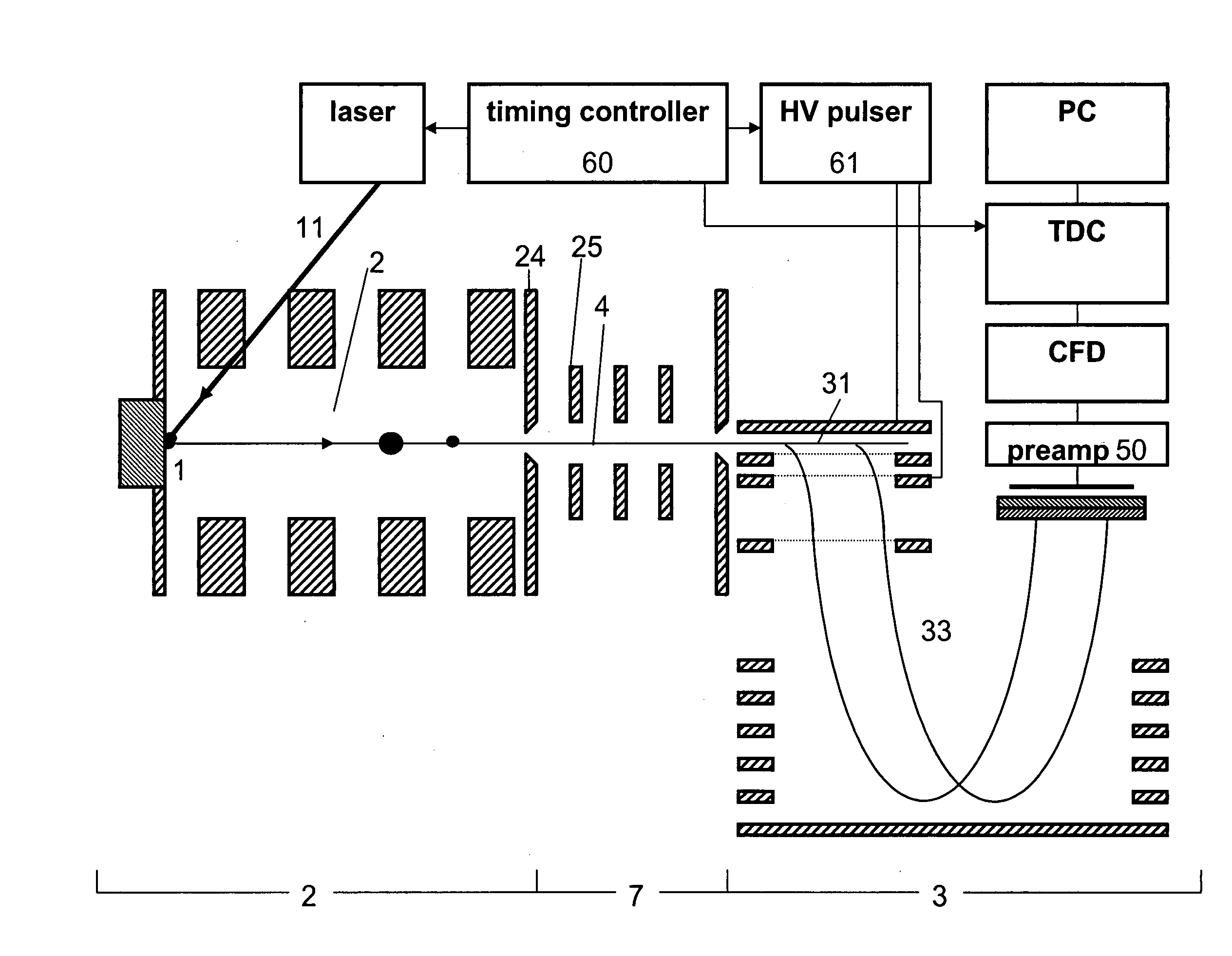 Time-of-flight mass spectrometer for monitoring of fast processes