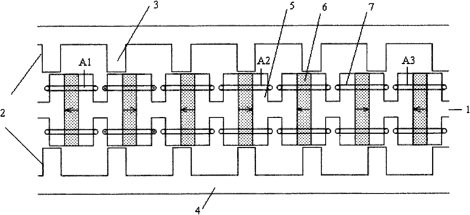 Magnetic flow switching type axial magnetic field magnetoelectric machine with middle stator structure