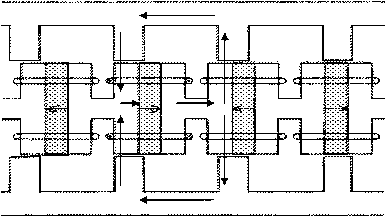 Magnetic flow switching type axial magnetic field magnetoelectric machine with middle stator structure