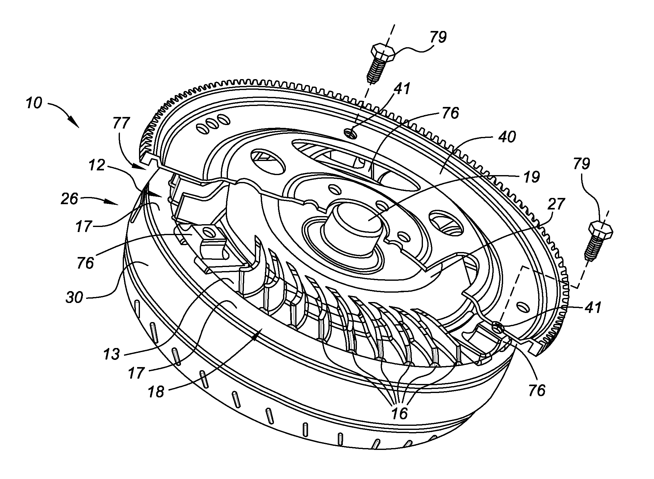 Vane air-cooling system for automatic transmission torque converter