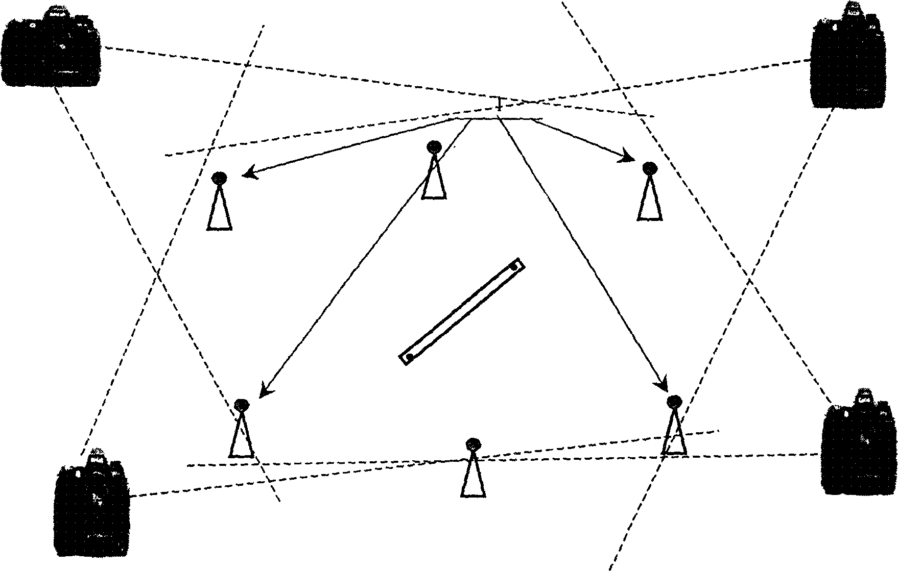 Large-scale three dimensional shape and appearance measuring and splicing method without being based on adhesive mark