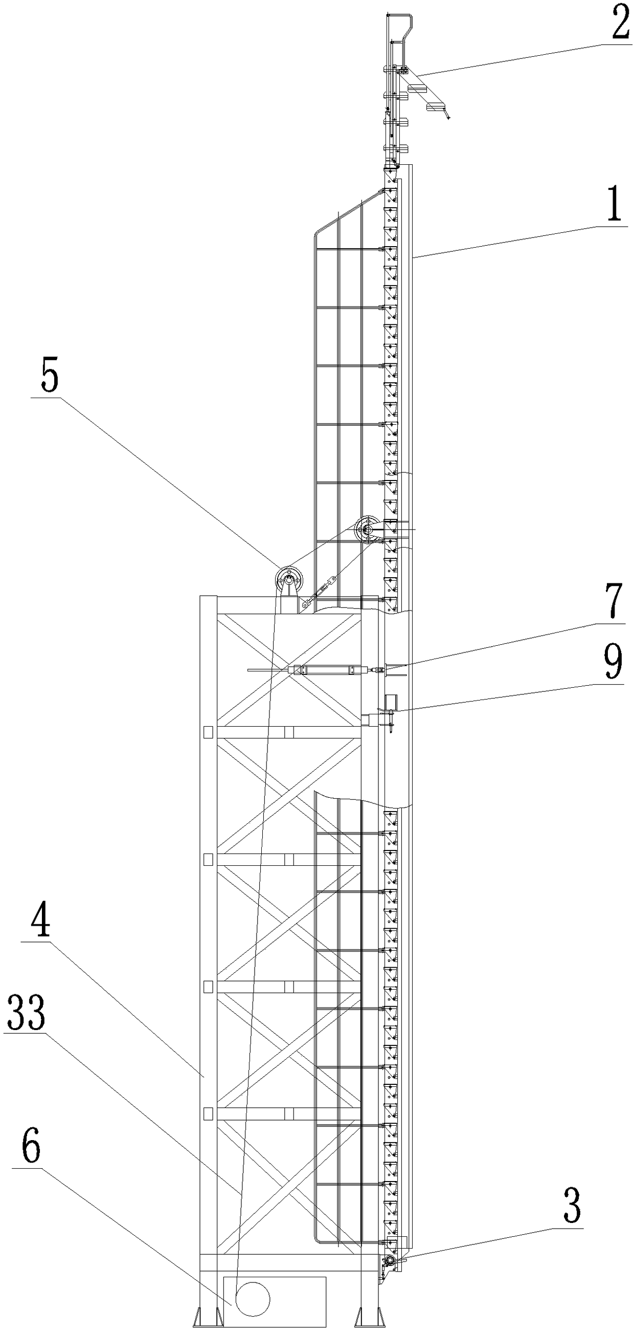 Self-elevating boarding ladder