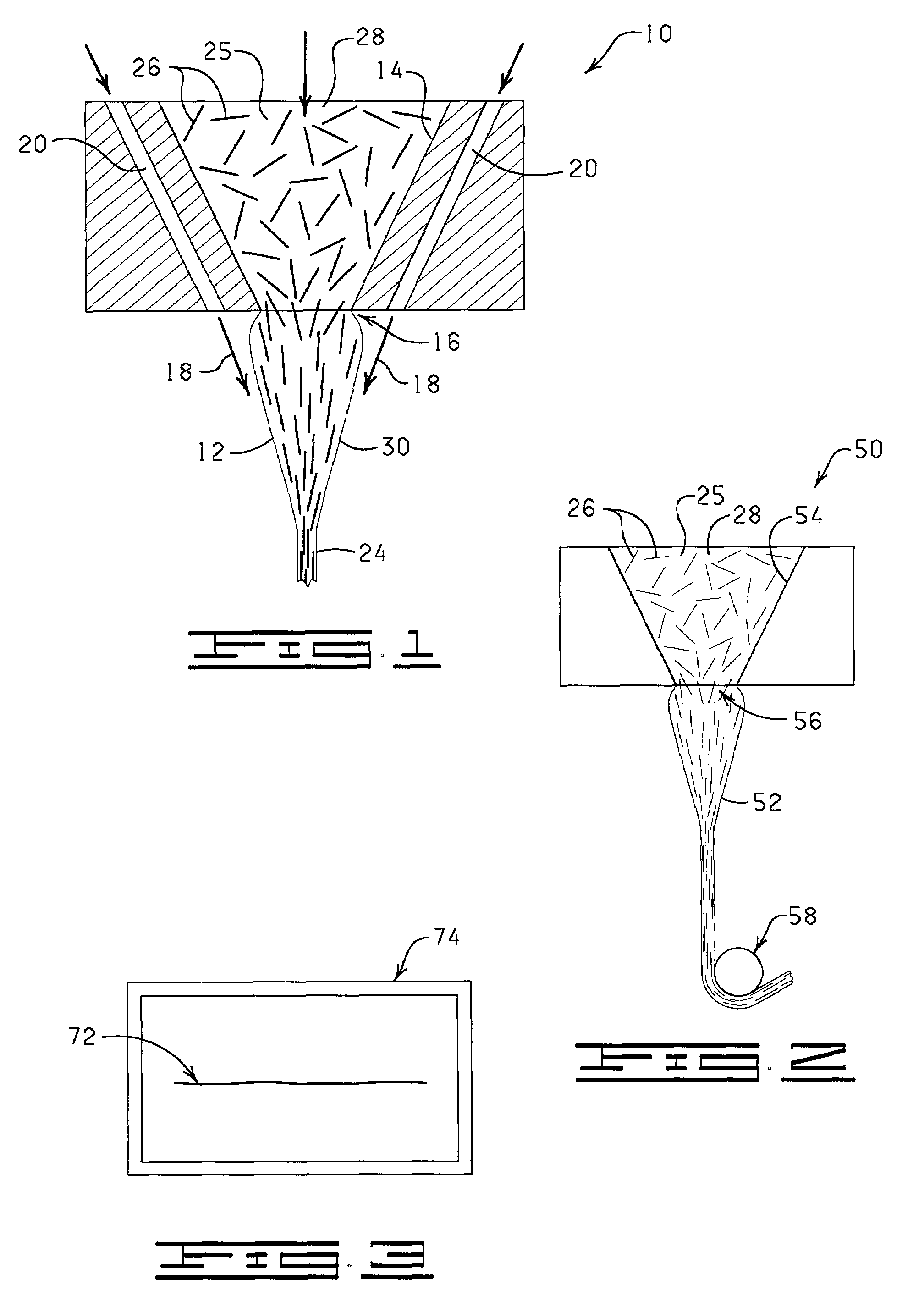 Method for forming a fibers/composite material having an anisotropic structure