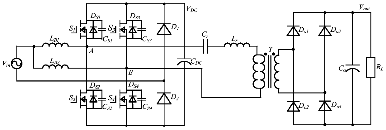 A single-stage isolated ac-dc converter based on interleaved parallel bridgeless pfc circuit and llc resonance