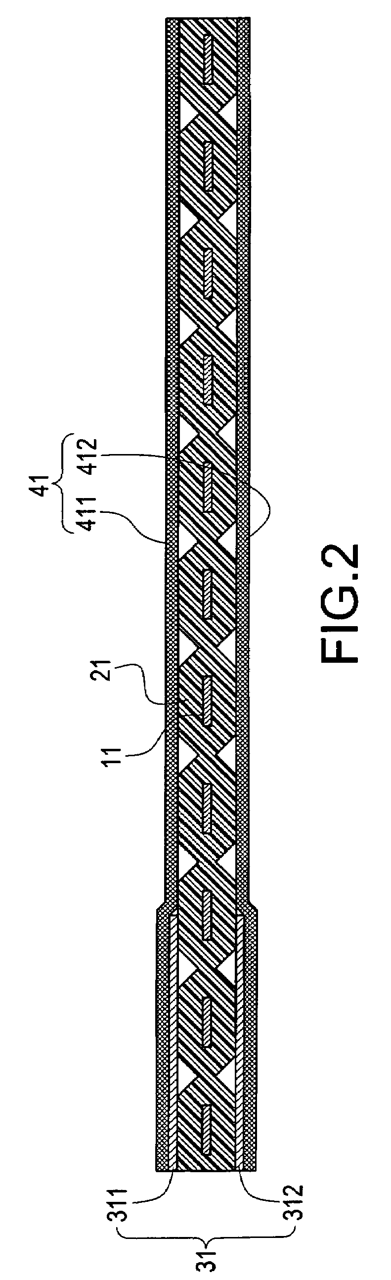 Flat cable covering means for generating different impendances