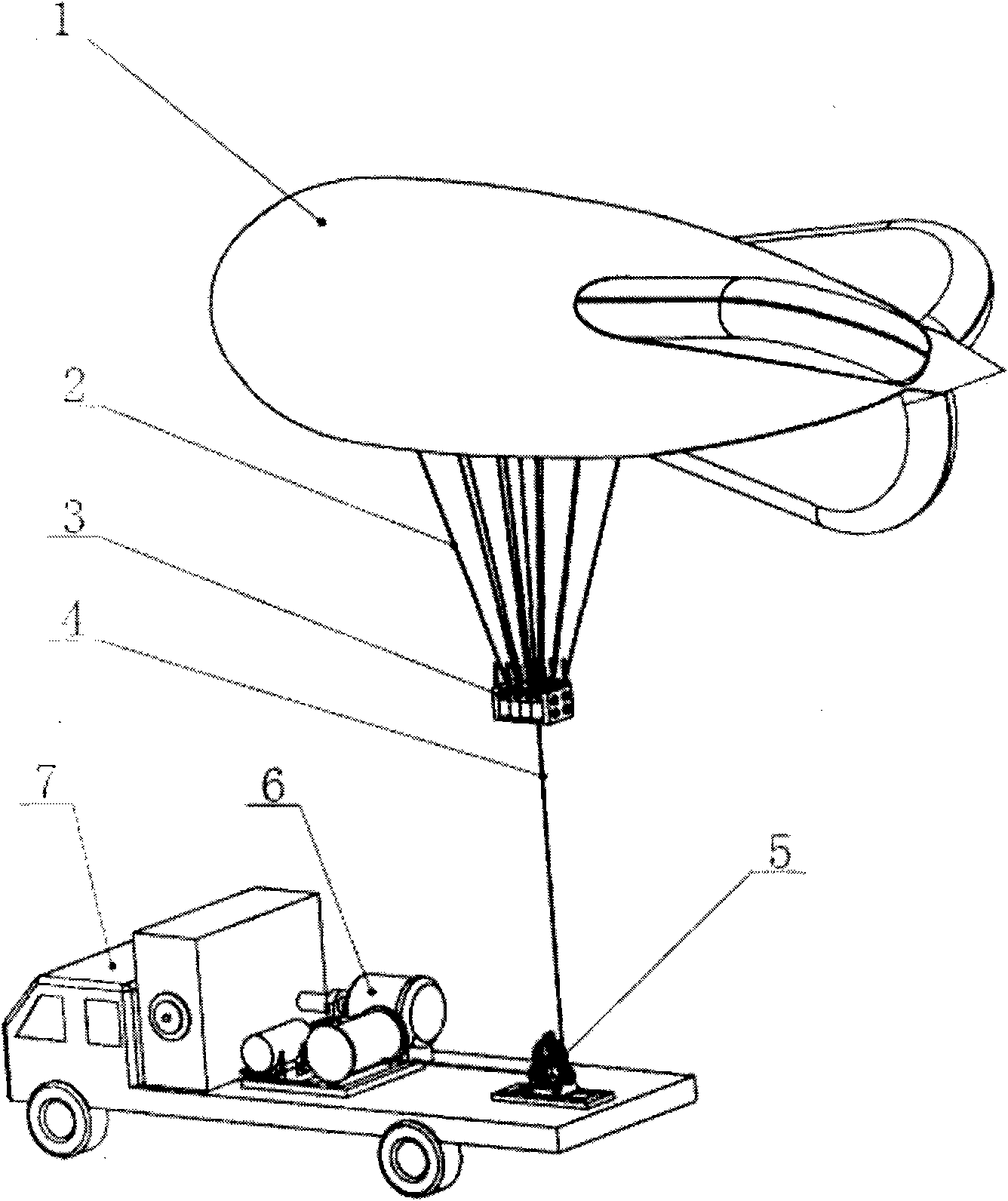 Floating platform for mooring hot air airship