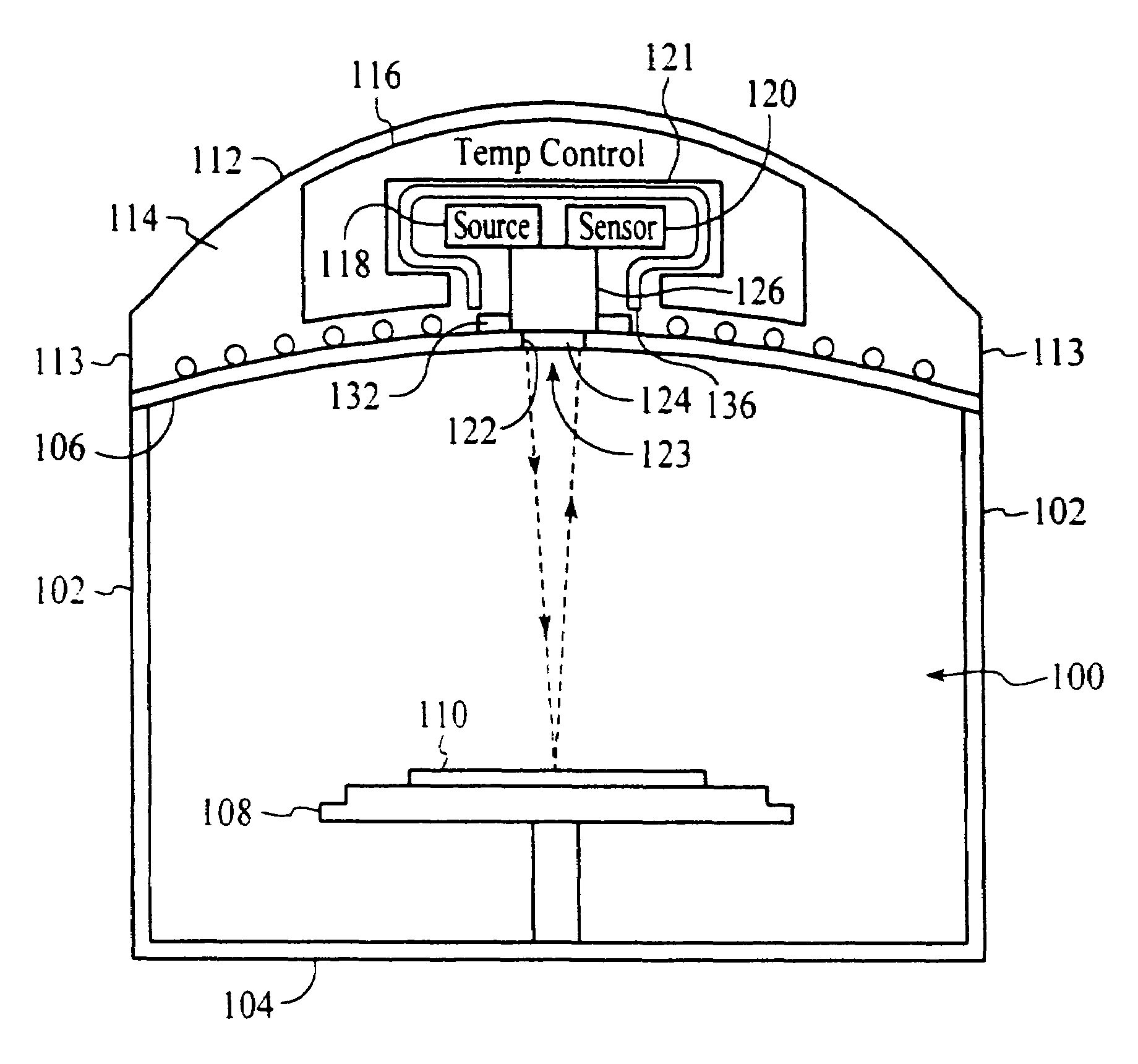 Apparatus and method for monitoring processing of a substrate