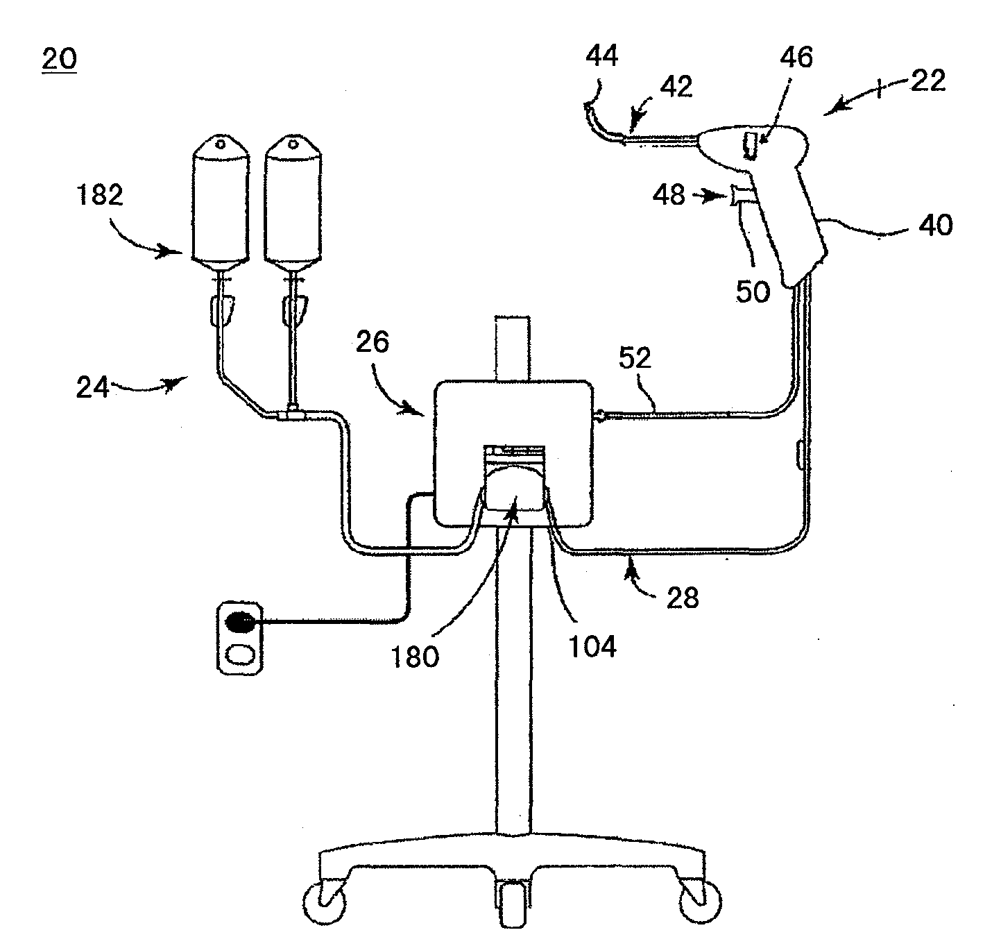 Surgical instrument, system, and method for frontal sinus irrigation