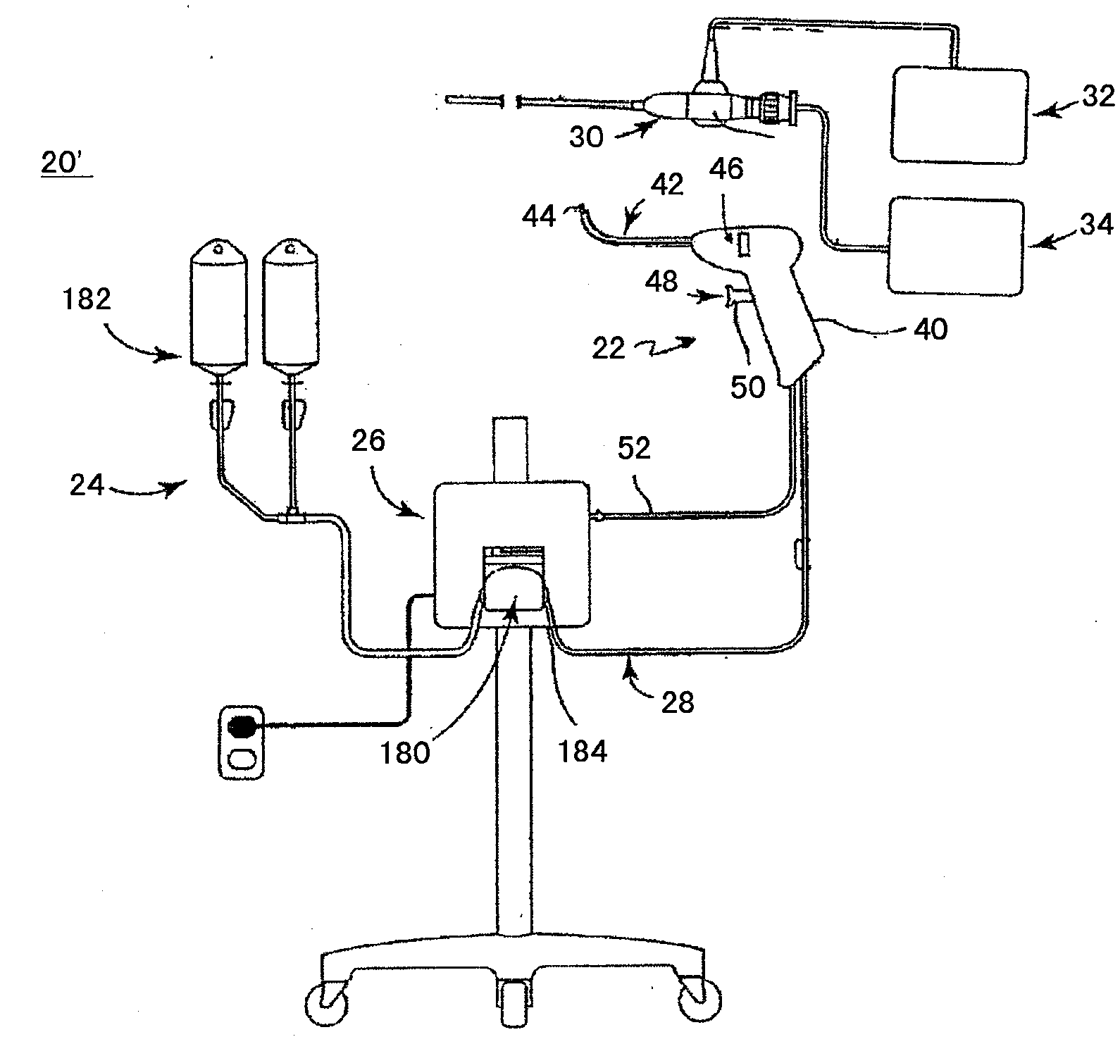 Surgical instrument, system, and method for frontal sinus irrigation