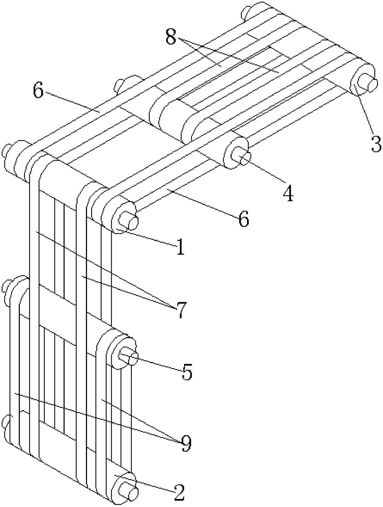 Pendulant conveying belt applied to heat dissipation fins