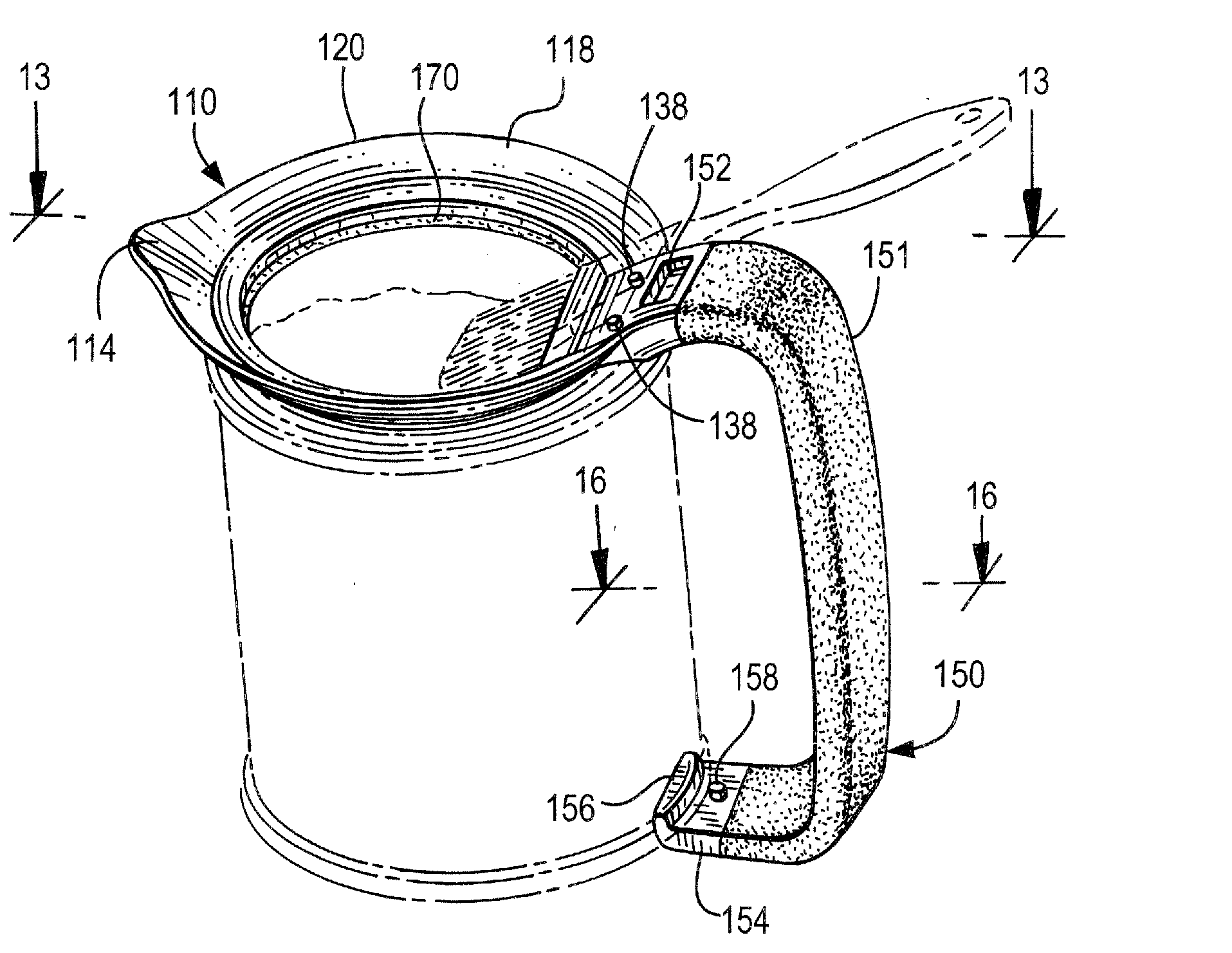 Multifunction pouring spout with pivoting handle