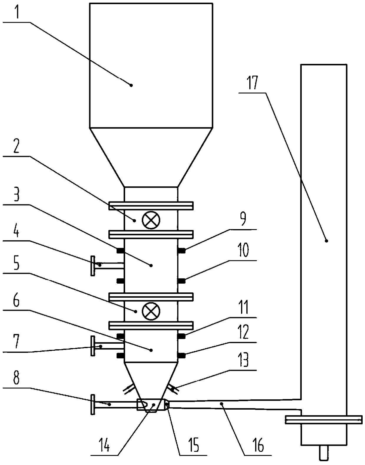 Voltage stabilization-continuous pneumatic conveying feeding system for biomass thermal cracking