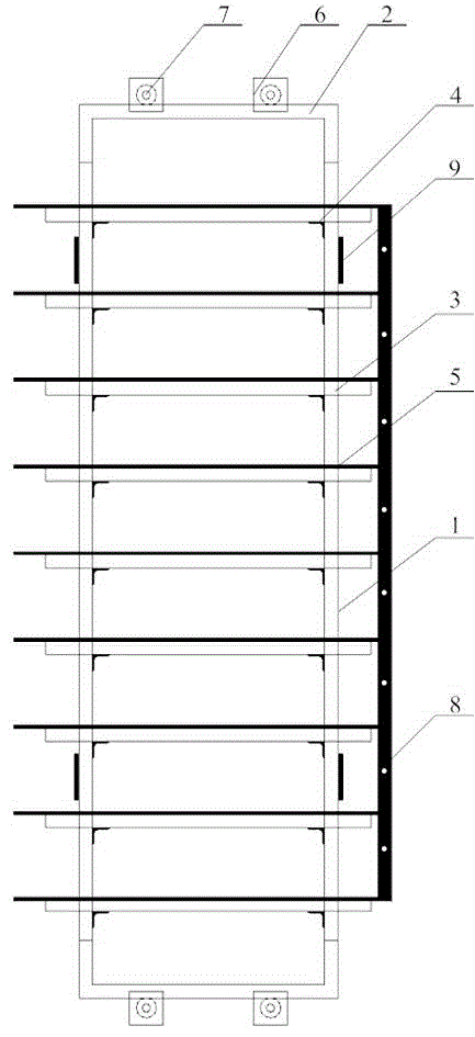 Steel stair formwork and constructing method for once pouring forming of building staircase