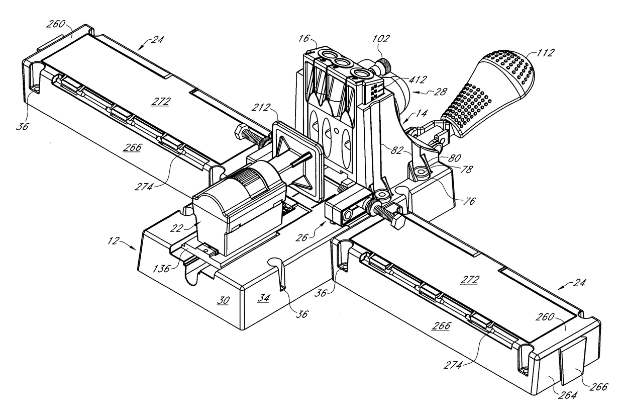 Ratcheting quick-adjust drilling jig