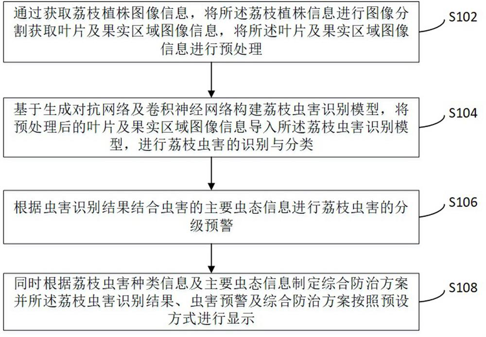 Litchi insect pest monitoring and early warning method and system based on Internet of Things, and storage medium