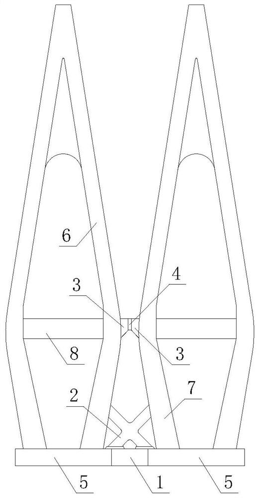 Novel energy dissipation and shock absorption type inter-tower connection structure of framing connected-tower cable-stayed bridge