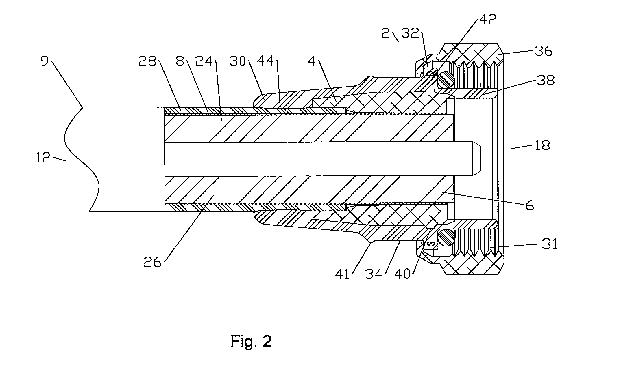 Connector And Coaxial Cable With Molecular Bond Interconnection