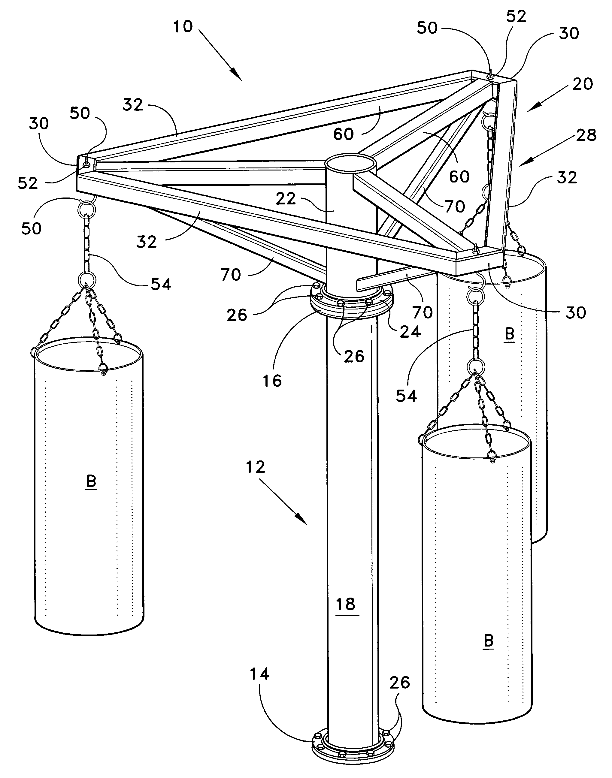 Multiple heavy bag stand