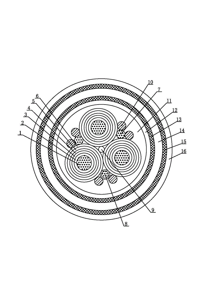 Medium and high-voltage cable for moving petrochemical device and manufacturing method thereof