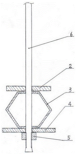 Mine hexagonal tubular anti-yielding energy-absorbing anti-shock device