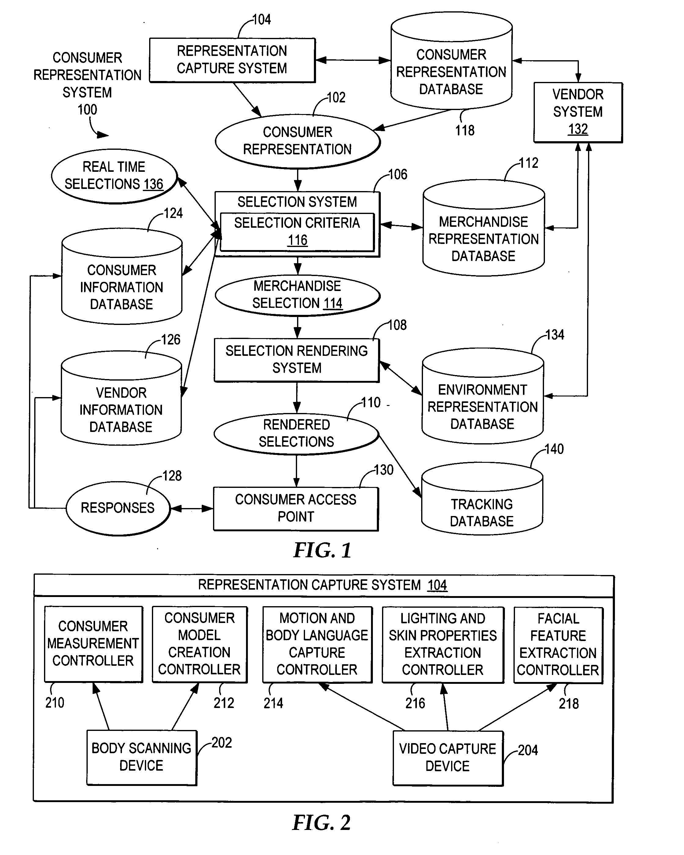 Consumer representation rendering with selected merchandise