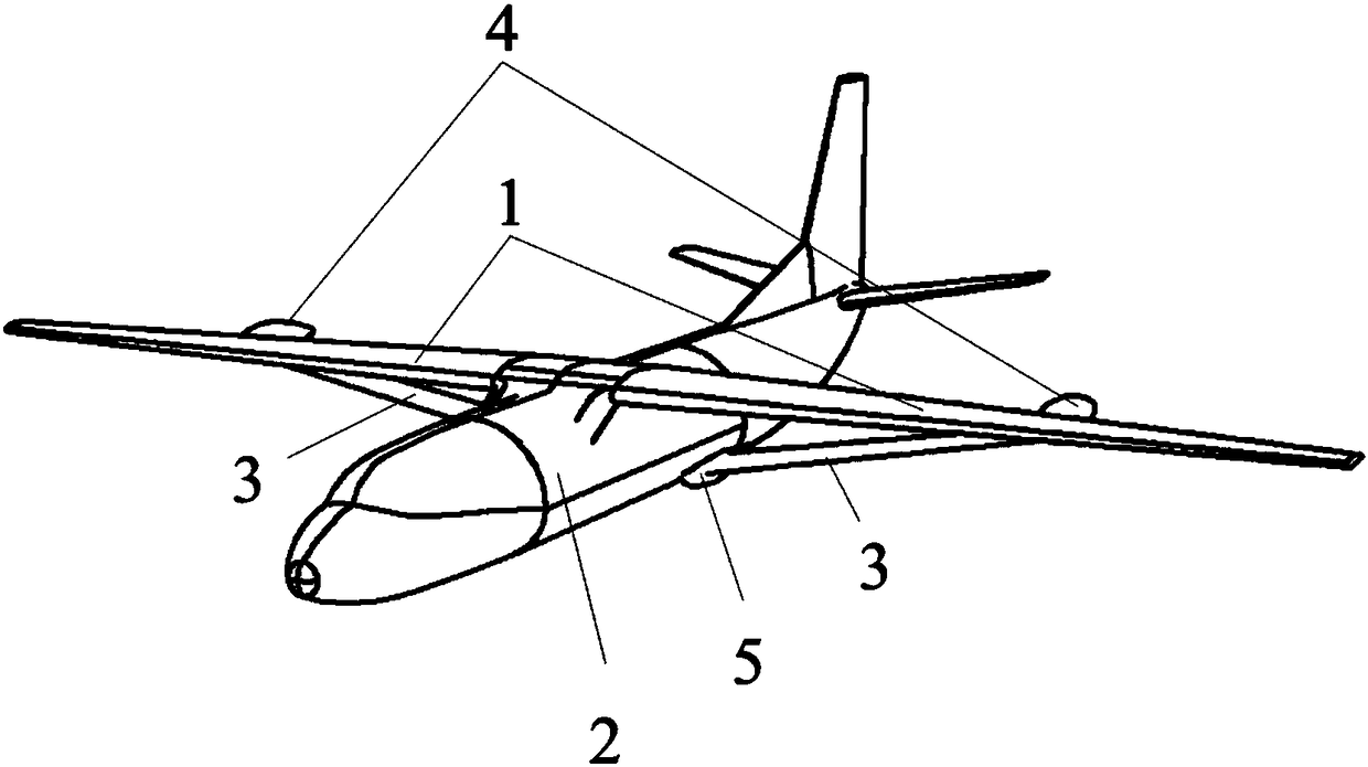 An aircraft aerodynamic layout using trailing edge support wings