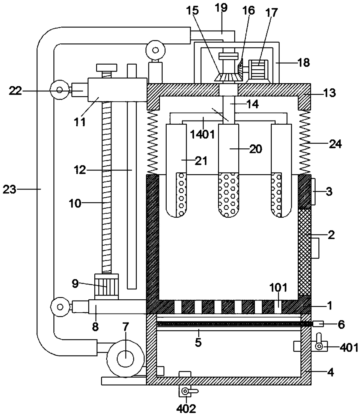 Cylindrical automobile part cleaning device