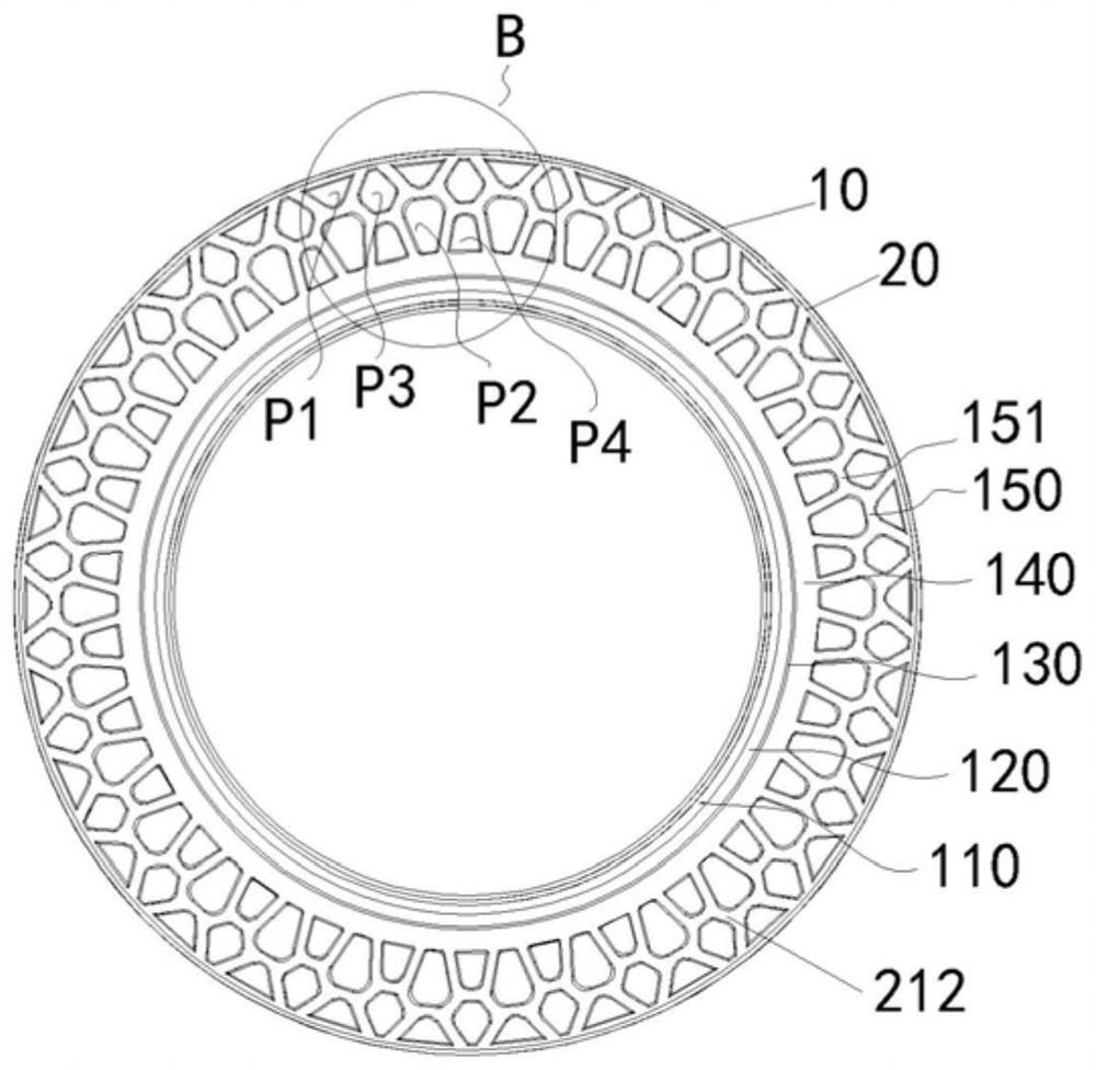 Inflation-free hollow tire and manufacturing method thereof