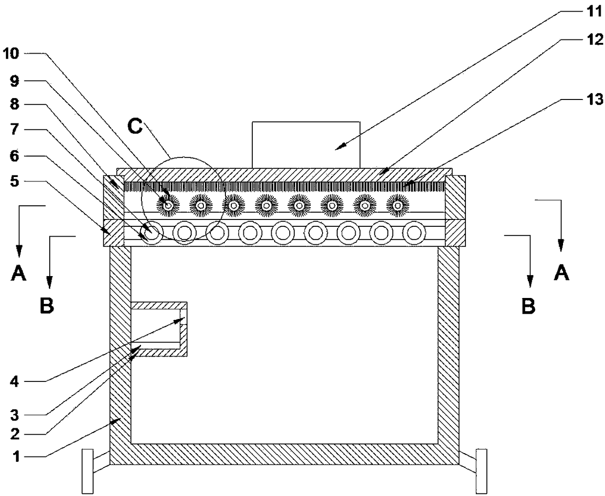 Cleaning device for medicine bottles for laboratory use