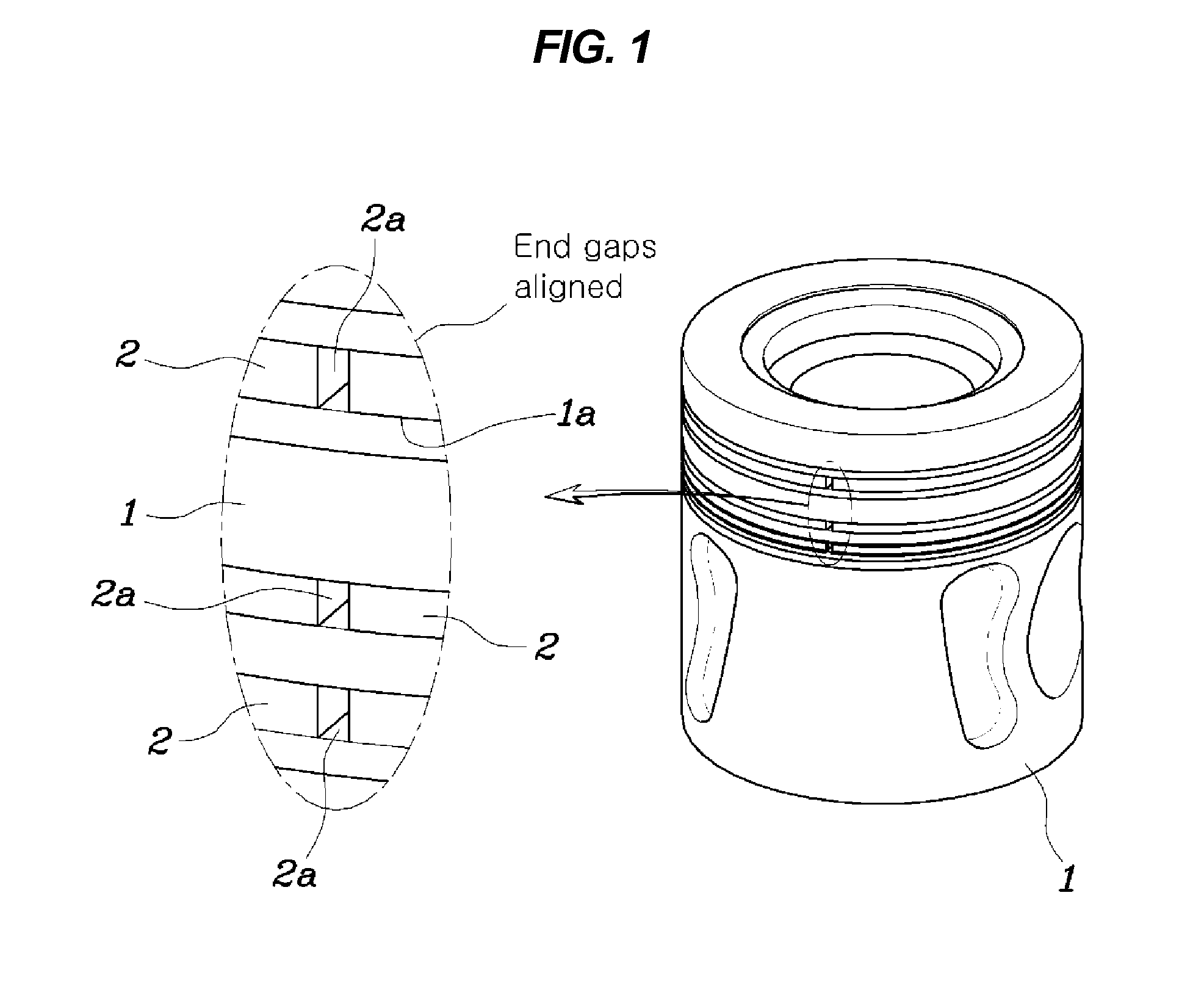 Structure for mounting piston ring