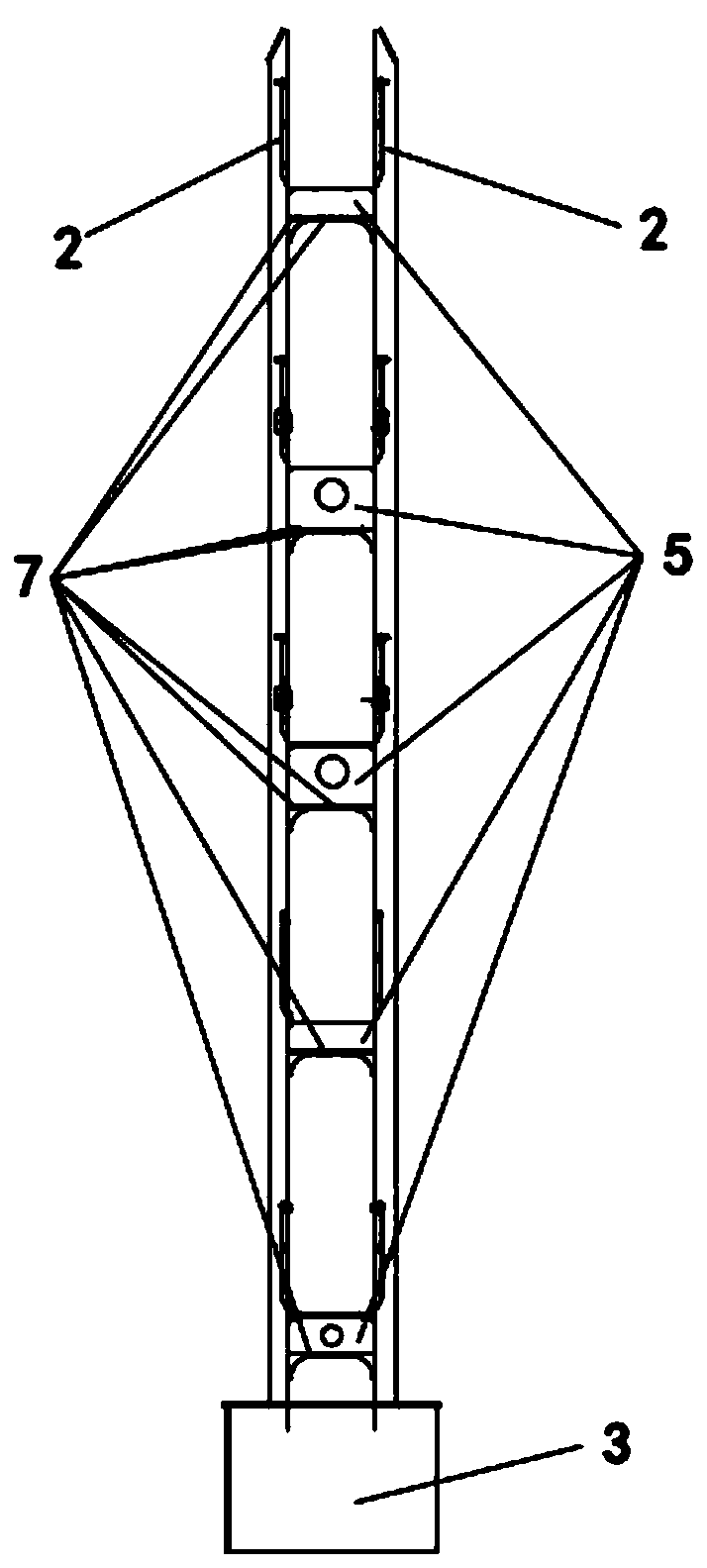 Light-weight lashing bridge structure of ultra-large container ship