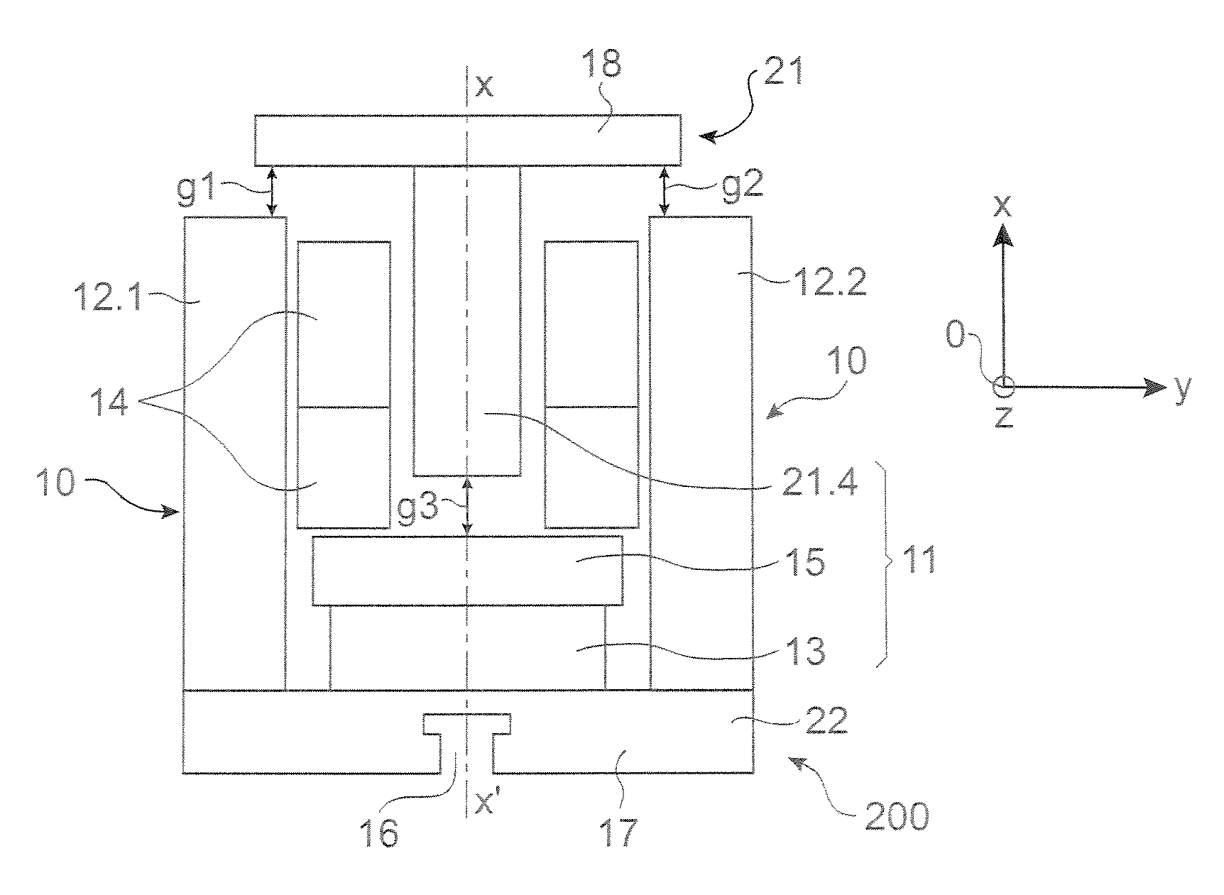 Permanent-magnet magnetic actuator of reduced volume