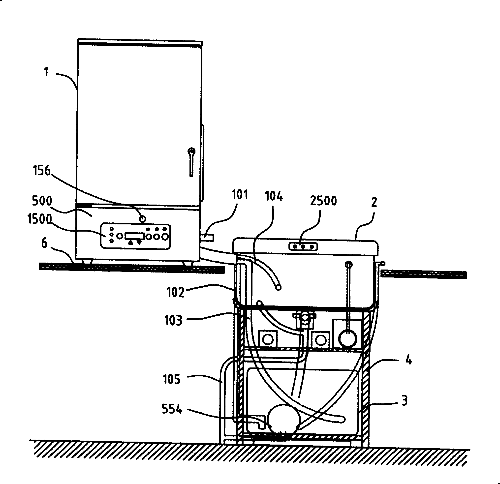 Domestic split dish-washing machine