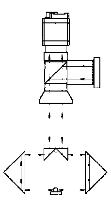 Detection device and method for simultaneous equal-optical-path imaging and equal-illuminance illumination of double sides of crystal grain based on image-combining optical element