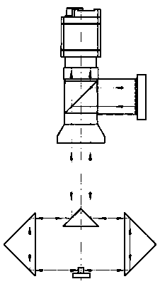 Detection device and method for simultaneous equal-optical-path imaging and equal-illuminance illumination of double sides of crystal grain based on image-combining optical element