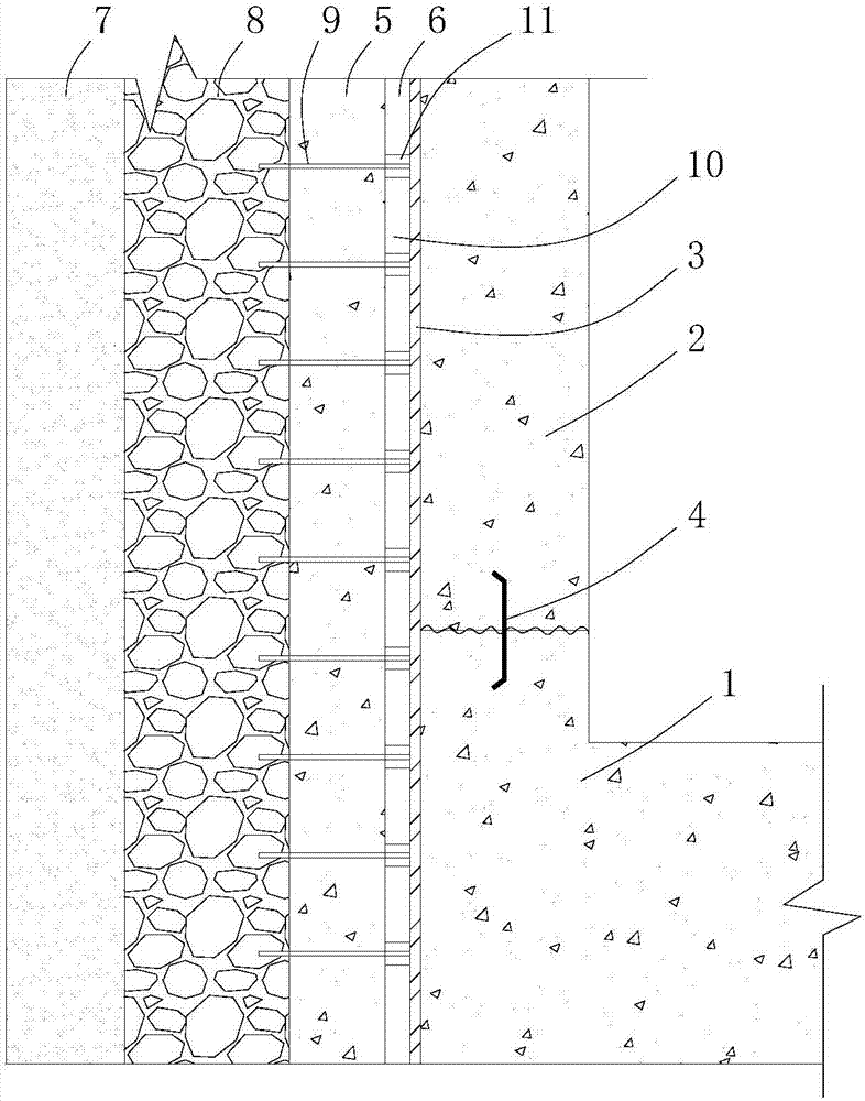 Basement retaining wall constructed in no-fertilizer tank mode