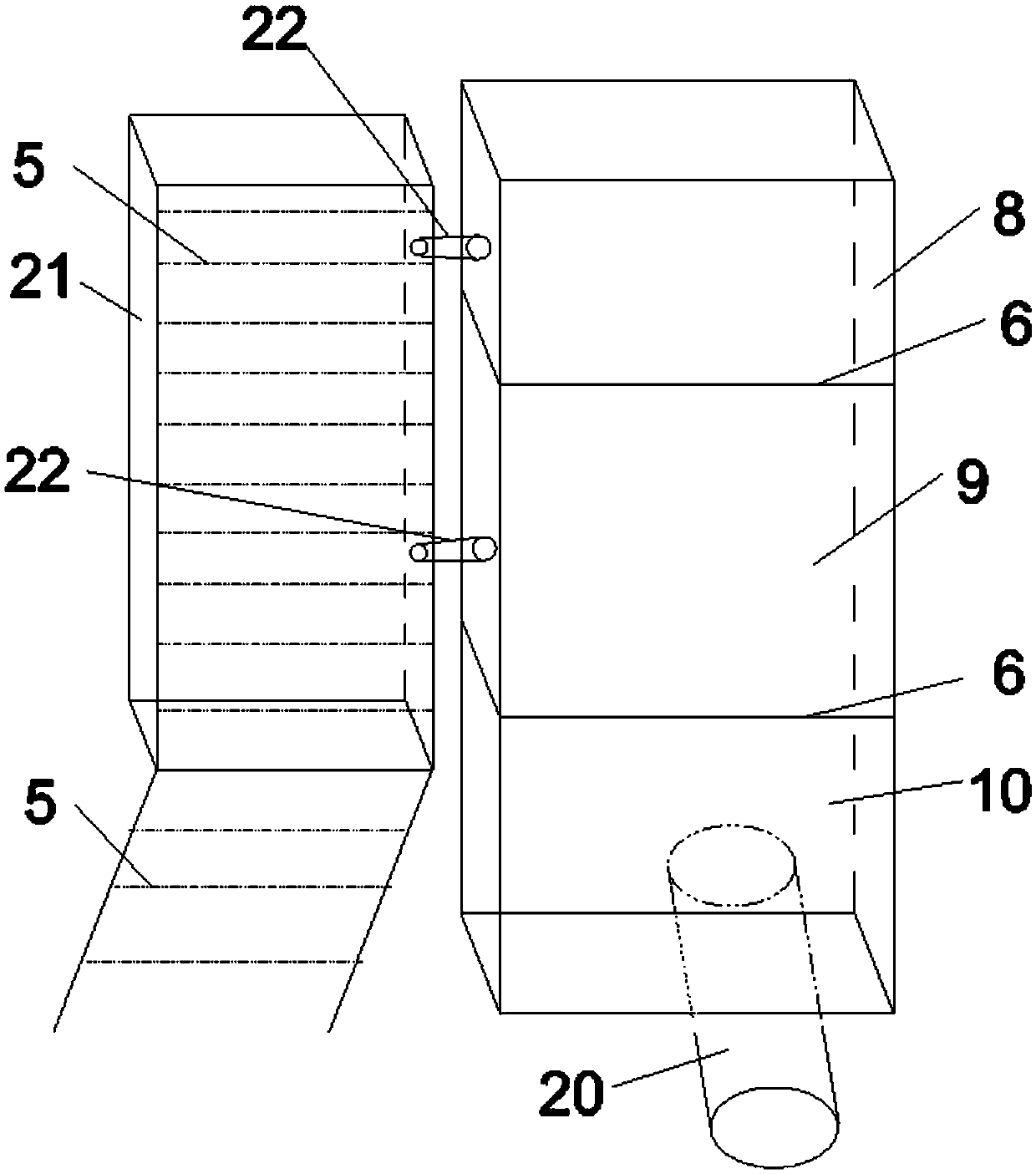 Numerical control machine tool water cooling and scrap discharging system