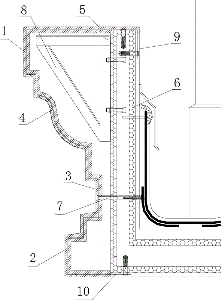 Exterior wall glass-fiber reinforced concrete coping type installation method