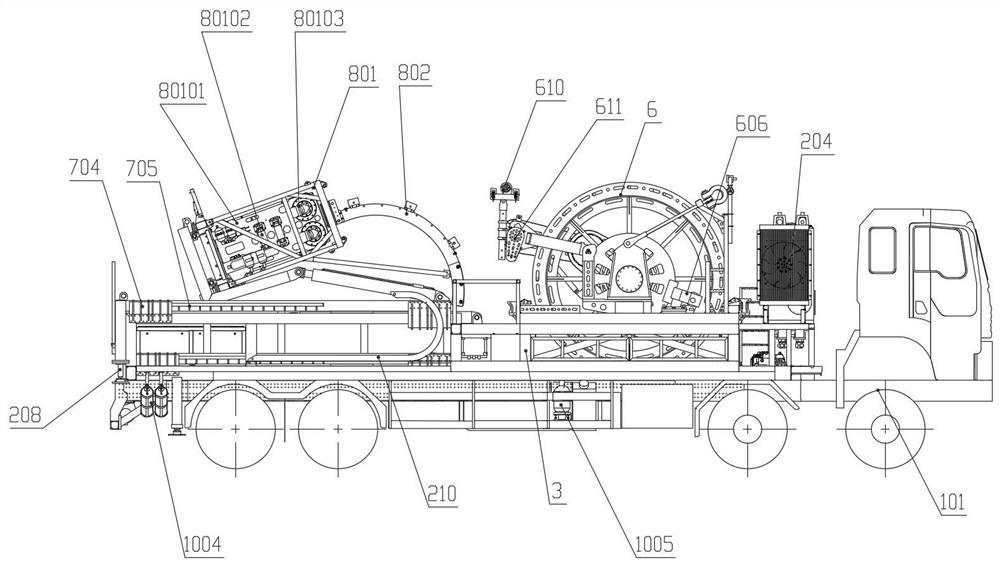 Continuous sucker rod operation vehicle and method