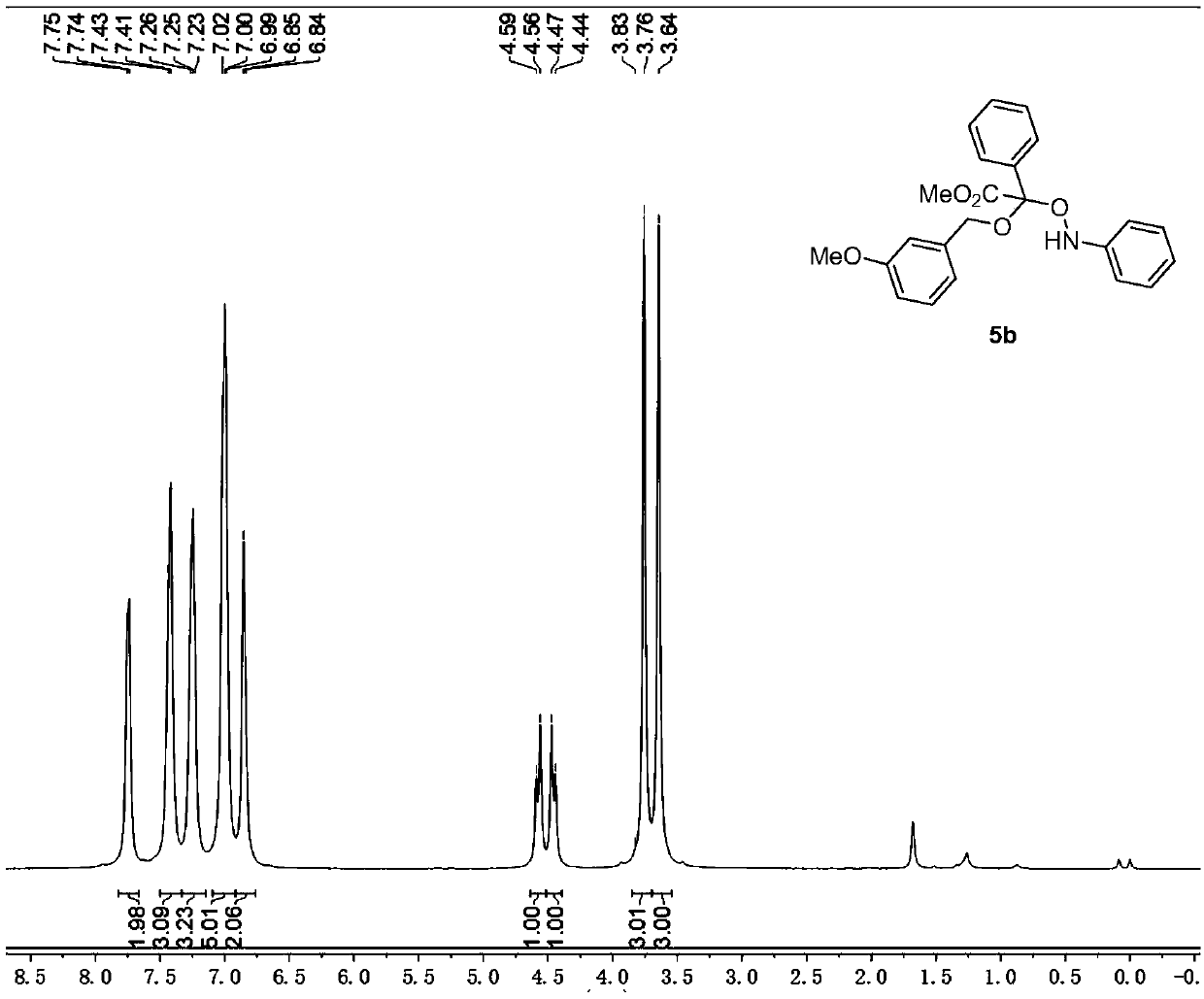 Alpha-alkoxy-alpha-nitroxyacetate derivative, and synthesis method and application thereof