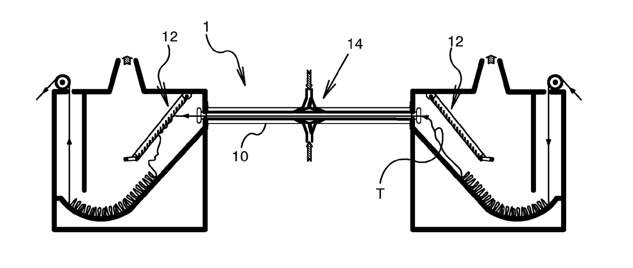 Method and machine for treating textile fabrics with an adjustable air flow