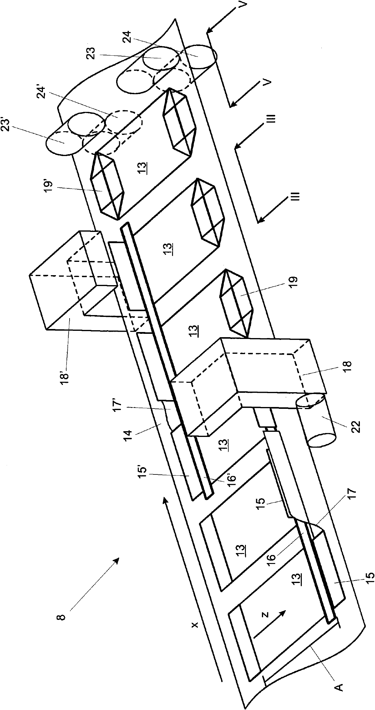 Apparatus and method for producing sacks which comprise woven fabrics made from stretched small plastic tapes