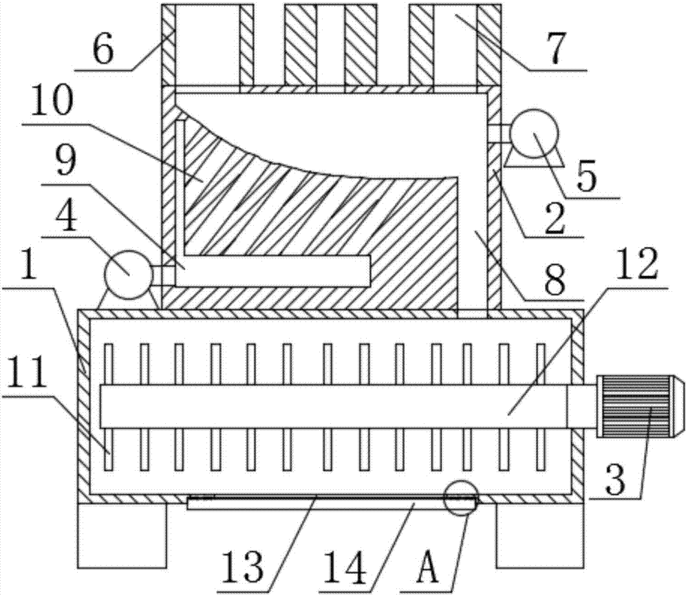 High-uniformity noodle raw material mixing mechanism